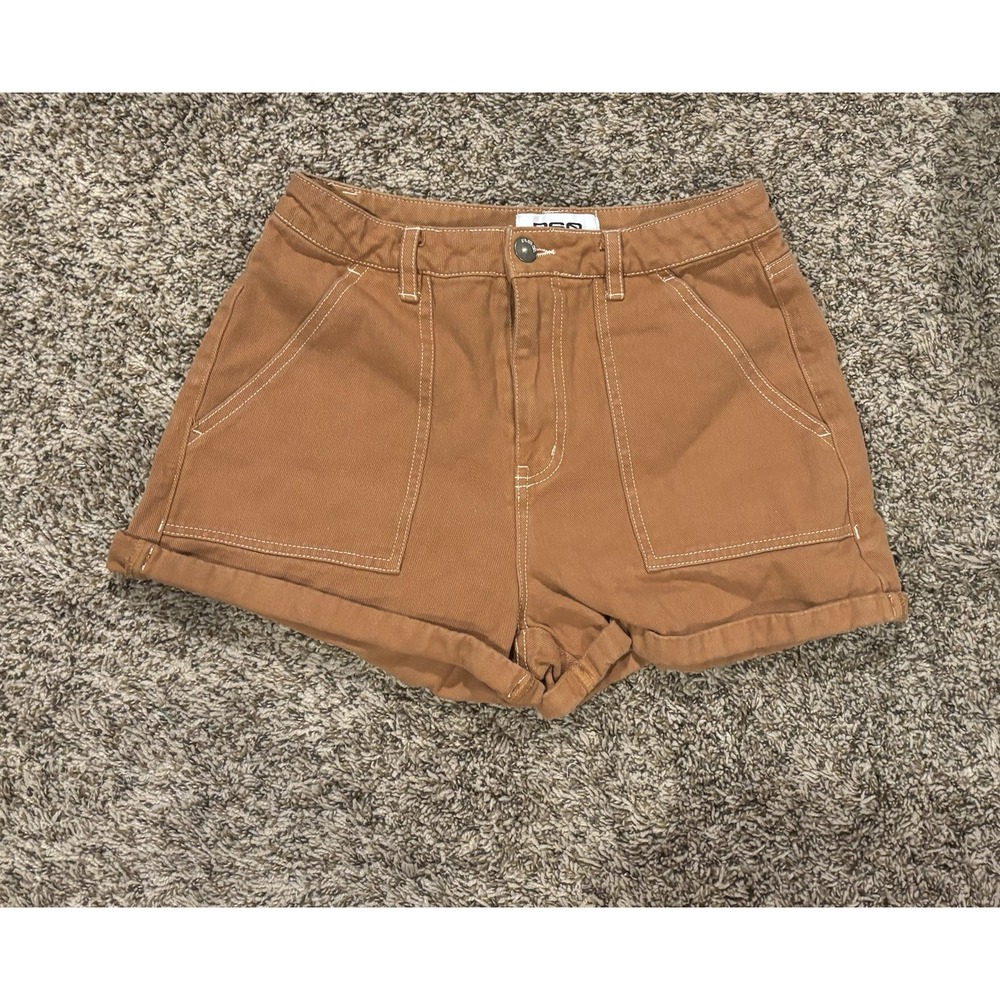 RSQ Super High Rise Utility Mom Denim Jean Shorts Rust Brown Women’s 26